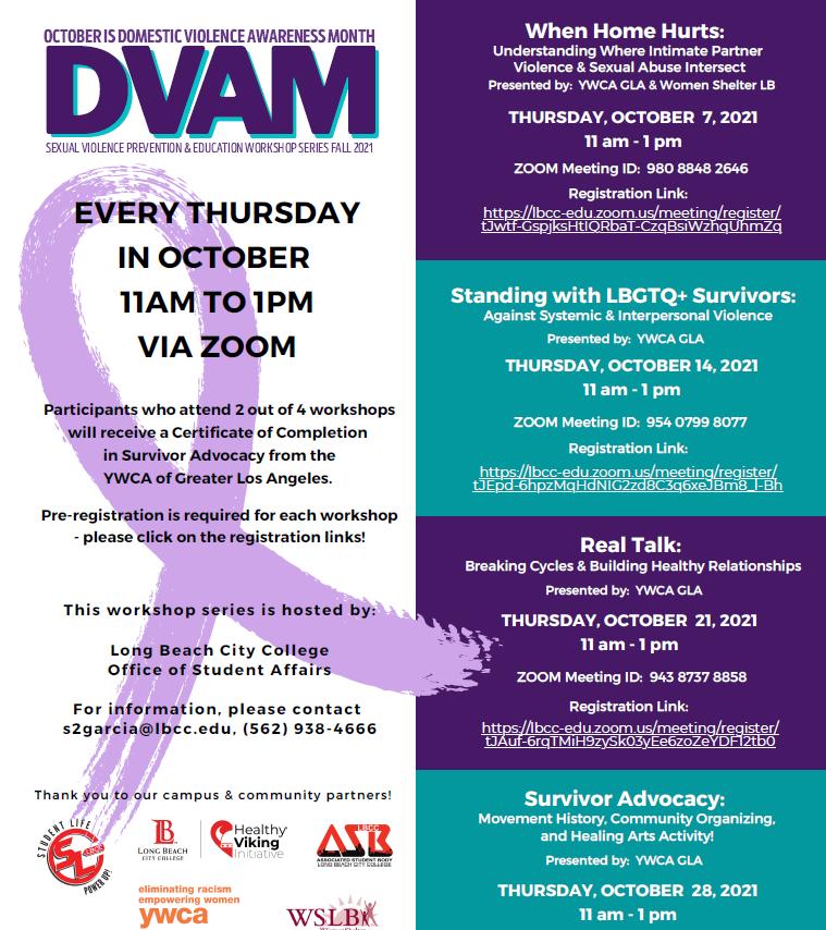 <b>Domestic Violence Awareness</b> Month Event - Long Beach City College